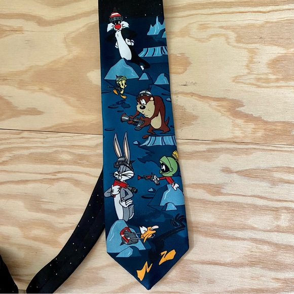 Vintage Looney Tunes Outer Space Classic Tie, Bugs Martin Taz Tweetie Donald - Picture 4 of 10